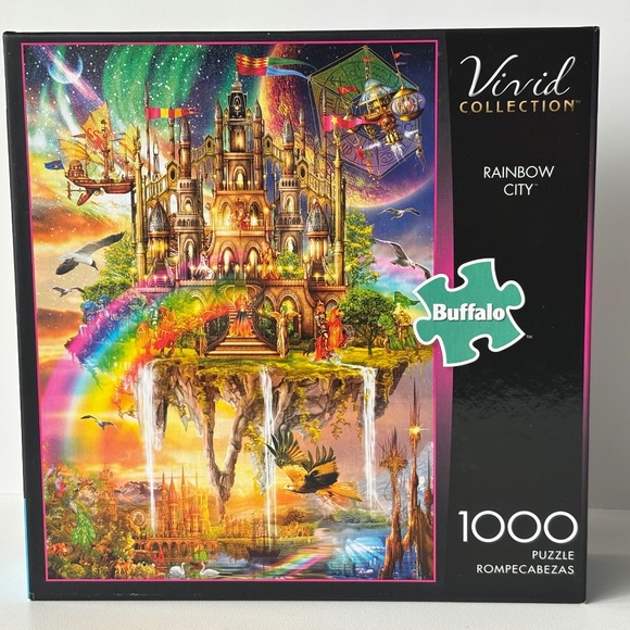 Brand New ! Buffalo Games puzzle 1000 - Vivid Collection - Rainbow City - Picture 1 of 6